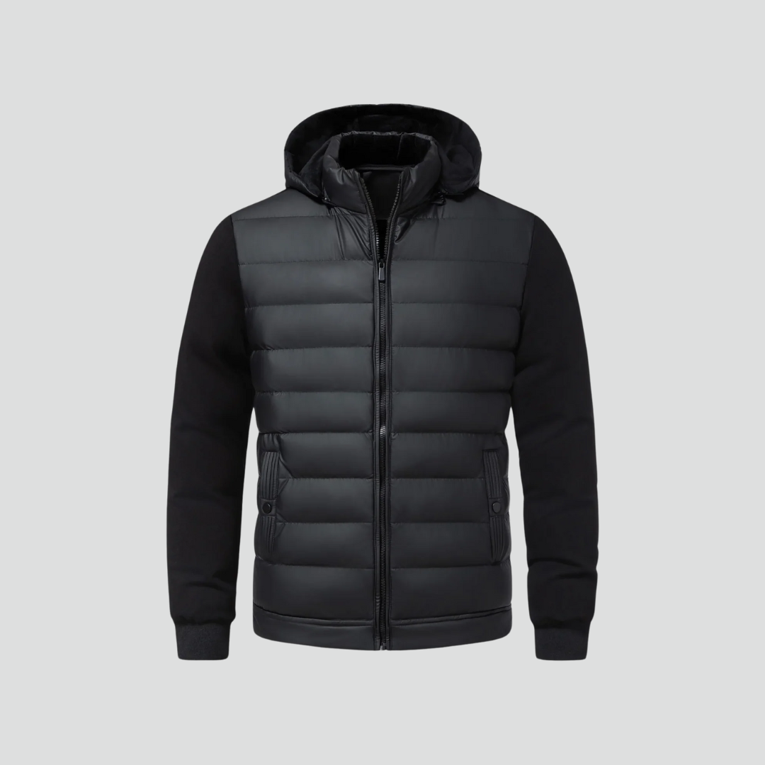 Men’s Quilted Hoodie – Insulated Front & Soft Knit Sleeves