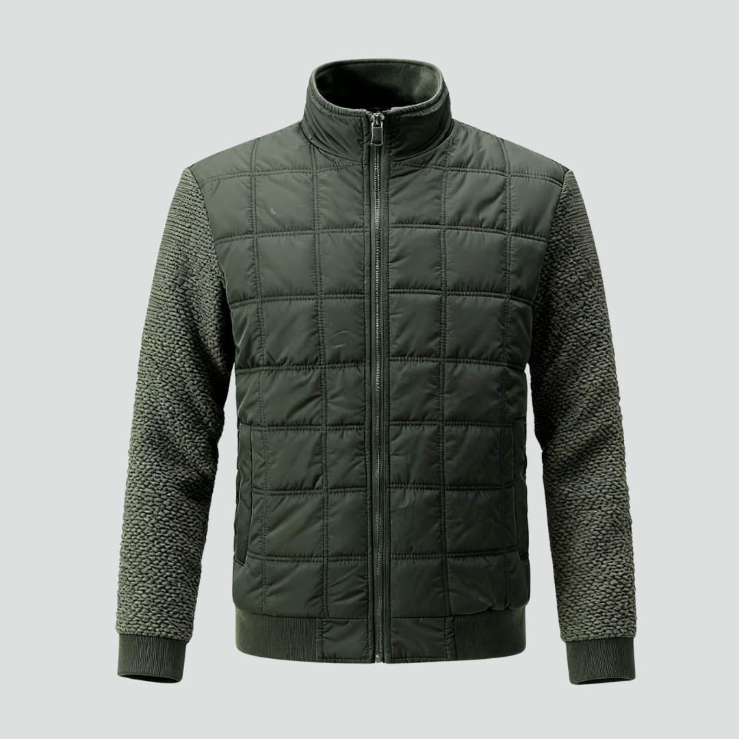 Men’s Quilted Jacket – Textured Panels & Everyday Warmth