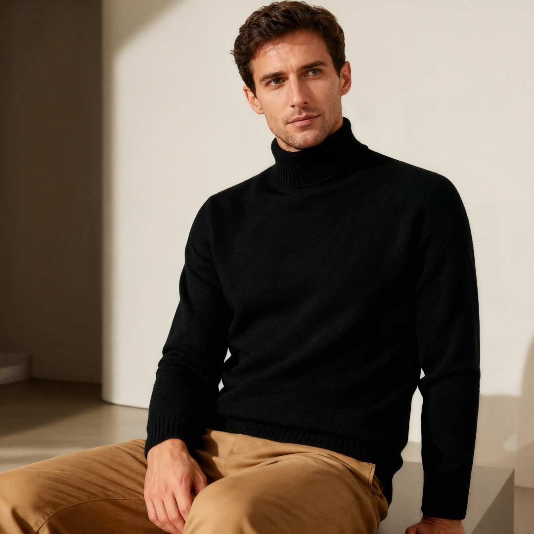 Men’s Turtleneck Sweater – Classic Knit Design & Refined Winter Essential