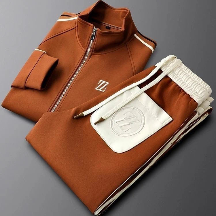 Men’s Two-Tone Zip Track Set