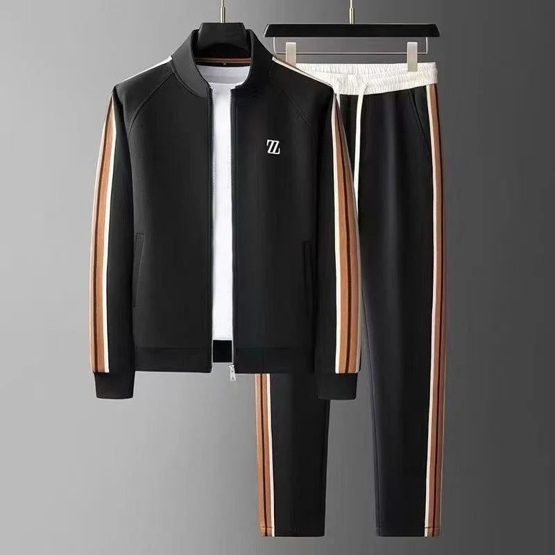 Men’s Two-Tone Zip Track Set