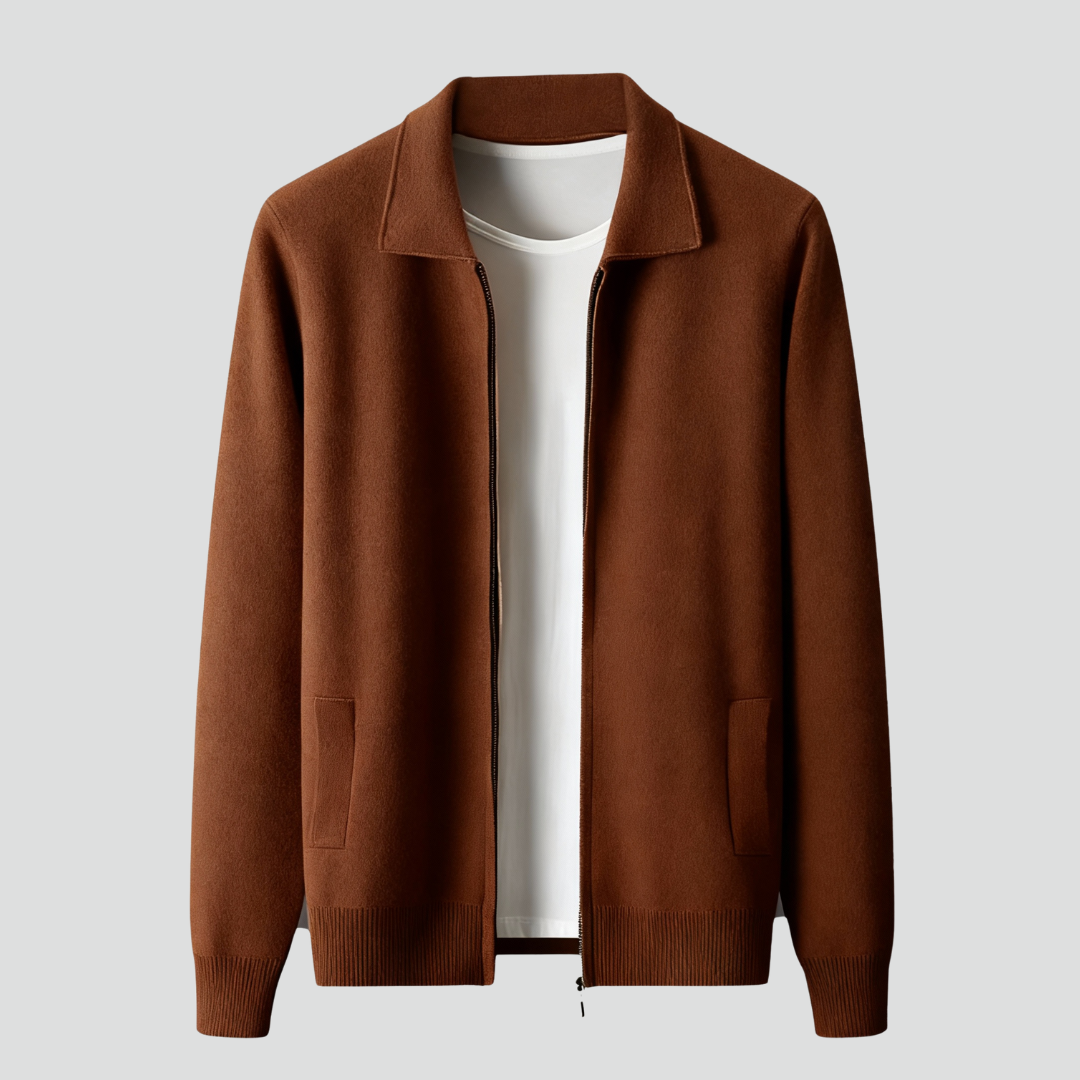 Men’s Zip-Up Cardigan – Minimalist Design & Everyday Layer