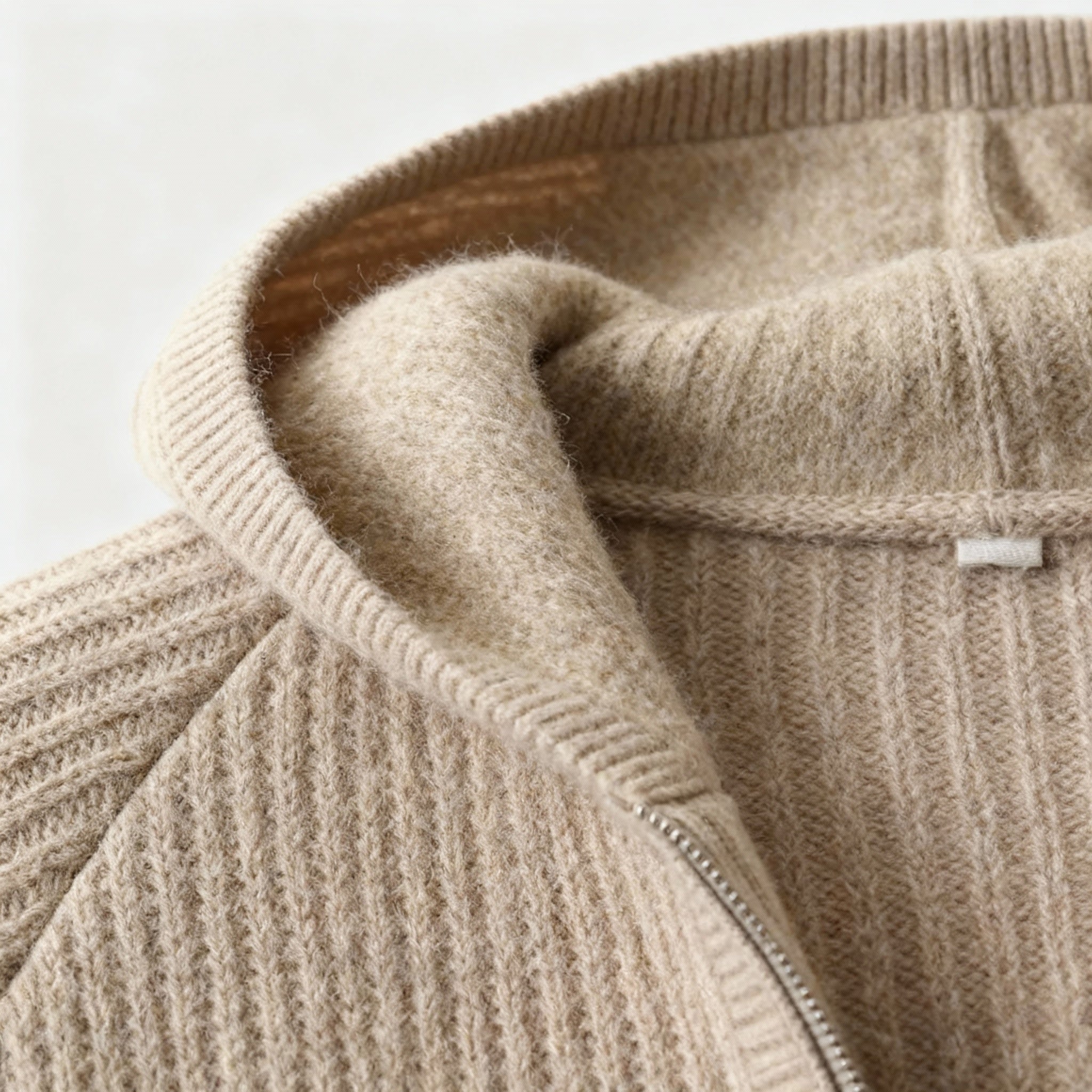 Men’s Zipper Hoodie – Textured Knit Design & Refined Everyday Look