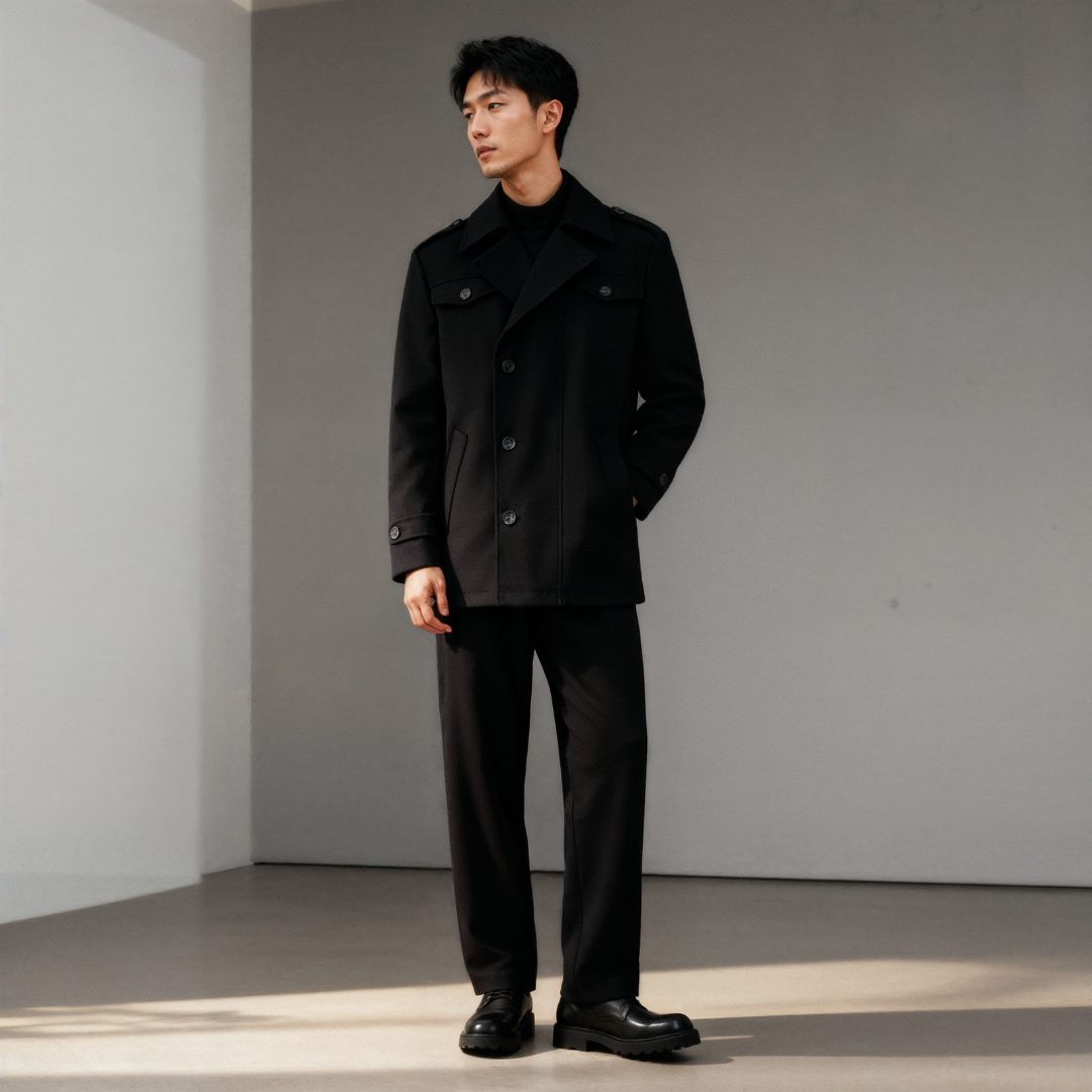 Men’s Elegant Short Coat – Structured Design & Modern Appeal