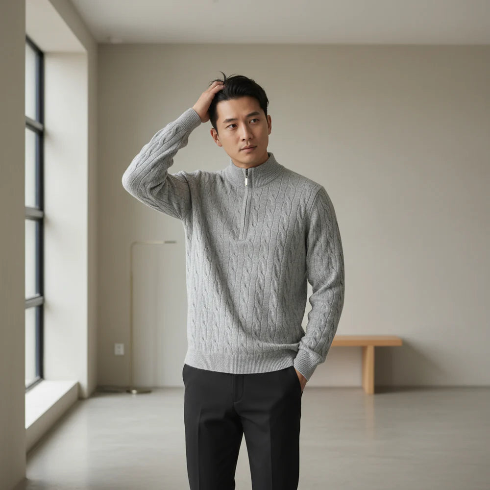 Men’s Half-Zip Sweater – Classic Knit Design & Refined Everyday Layer