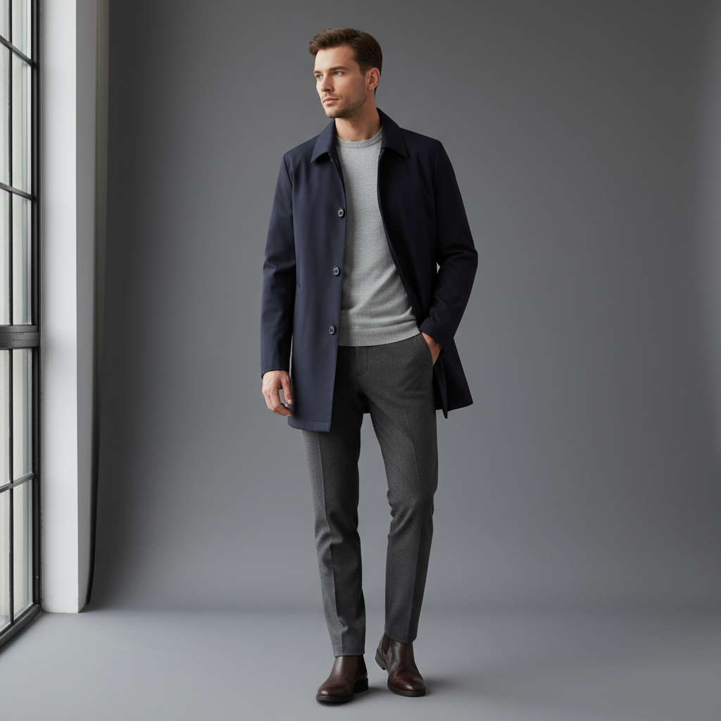 Men’s Modern Style Overcoat – Refined Design & Everyday Versatility