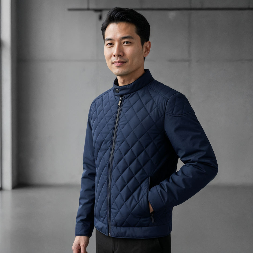 Men’s Quilted Jacket – Lightweight Diamond Stitch & Modern Everyday Layer