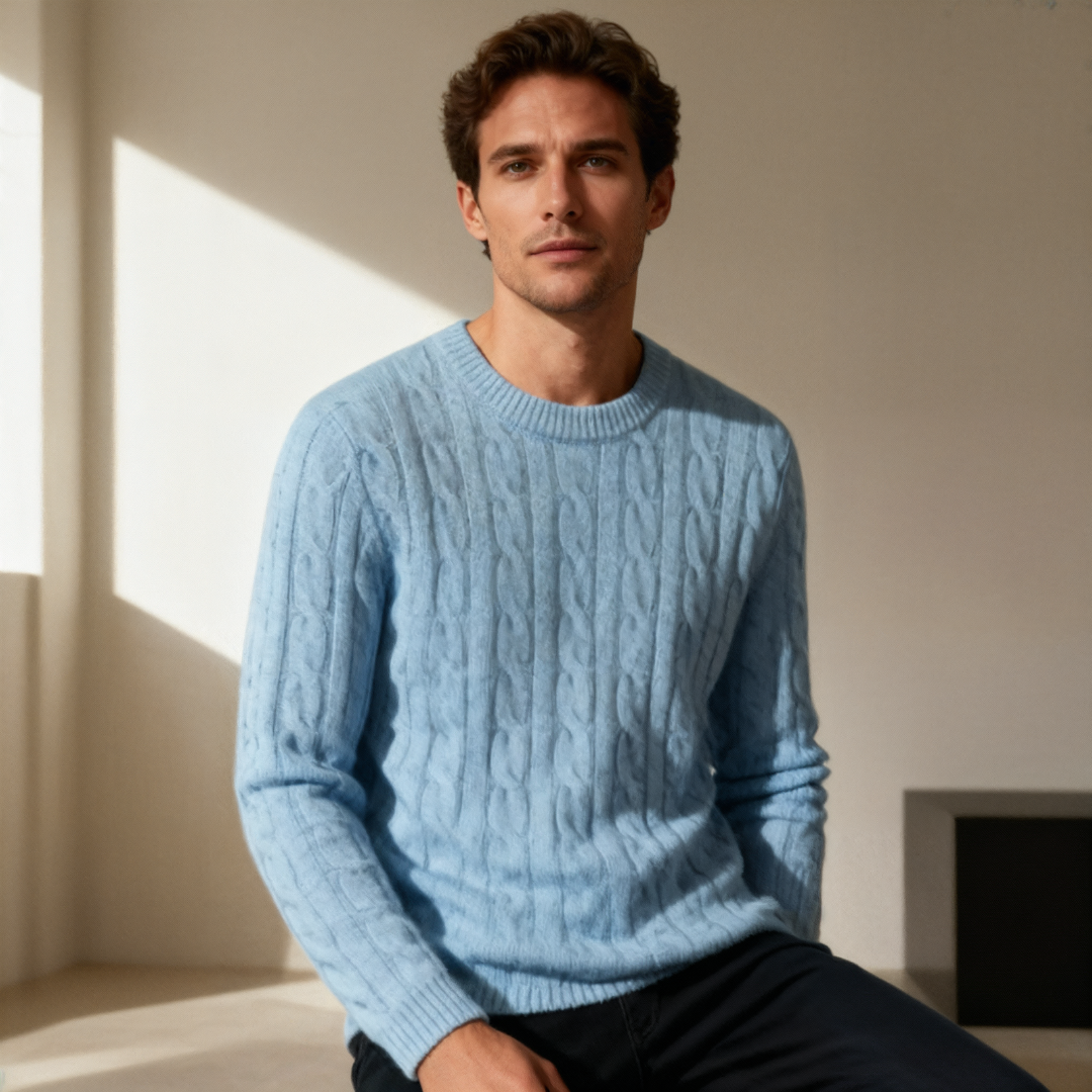 Men’s Trendy Sweater – Cable Knit Texture & Warm Everyday Layer