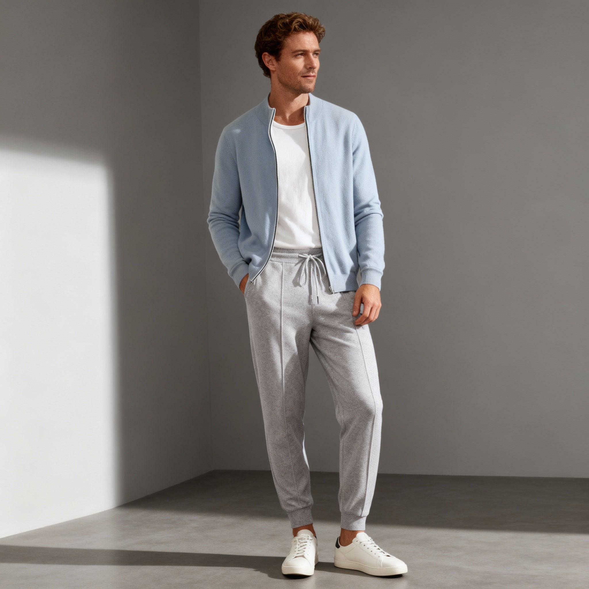 Men’s Two-Piece Set – Zip Jacket & Relaxed Pants