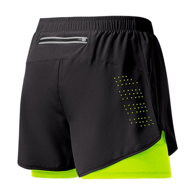 Modern Style Men's Running Shorts - Green