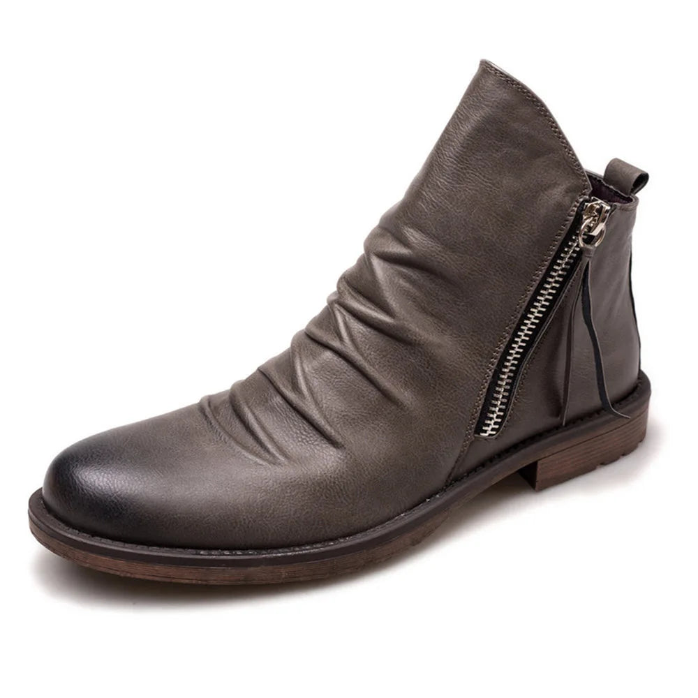 Vintage Style Men’s Chelsea Boots - Gray
