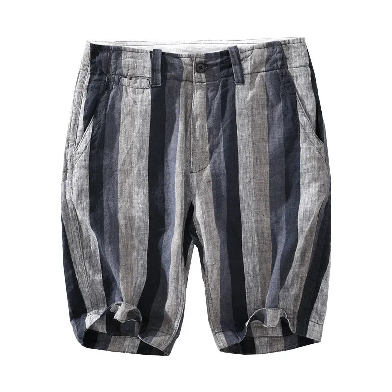 Vintage Men's Linen Shorts - Dark Blue