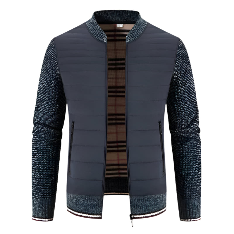 Hybrid Knitted Jacket with Zipper