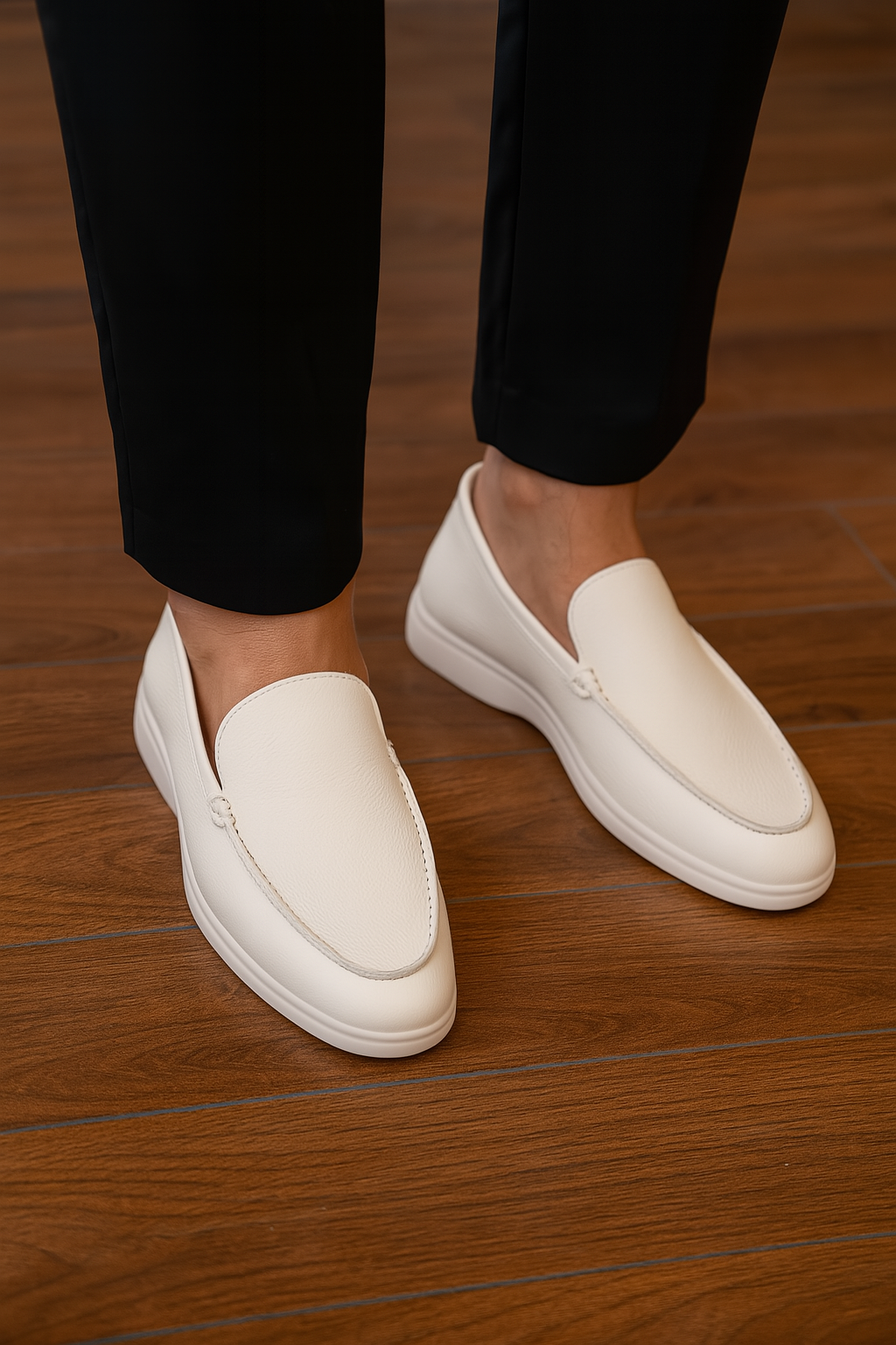 Classic Men’s Slip-on Loafers - White
