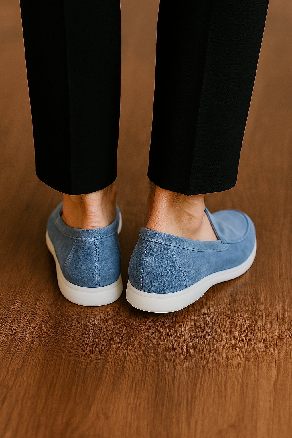 Casual Men’s Slip-on Loafers – Light Blue