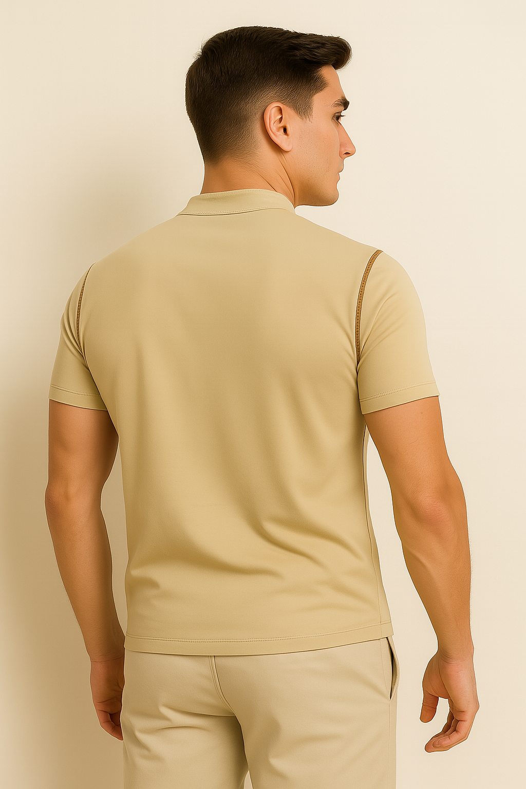 Elegant Smart-Casual Men's Polo – Beige