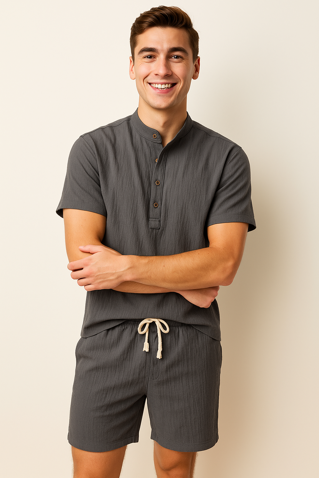 Elegant Men’s Summer Set - Gray