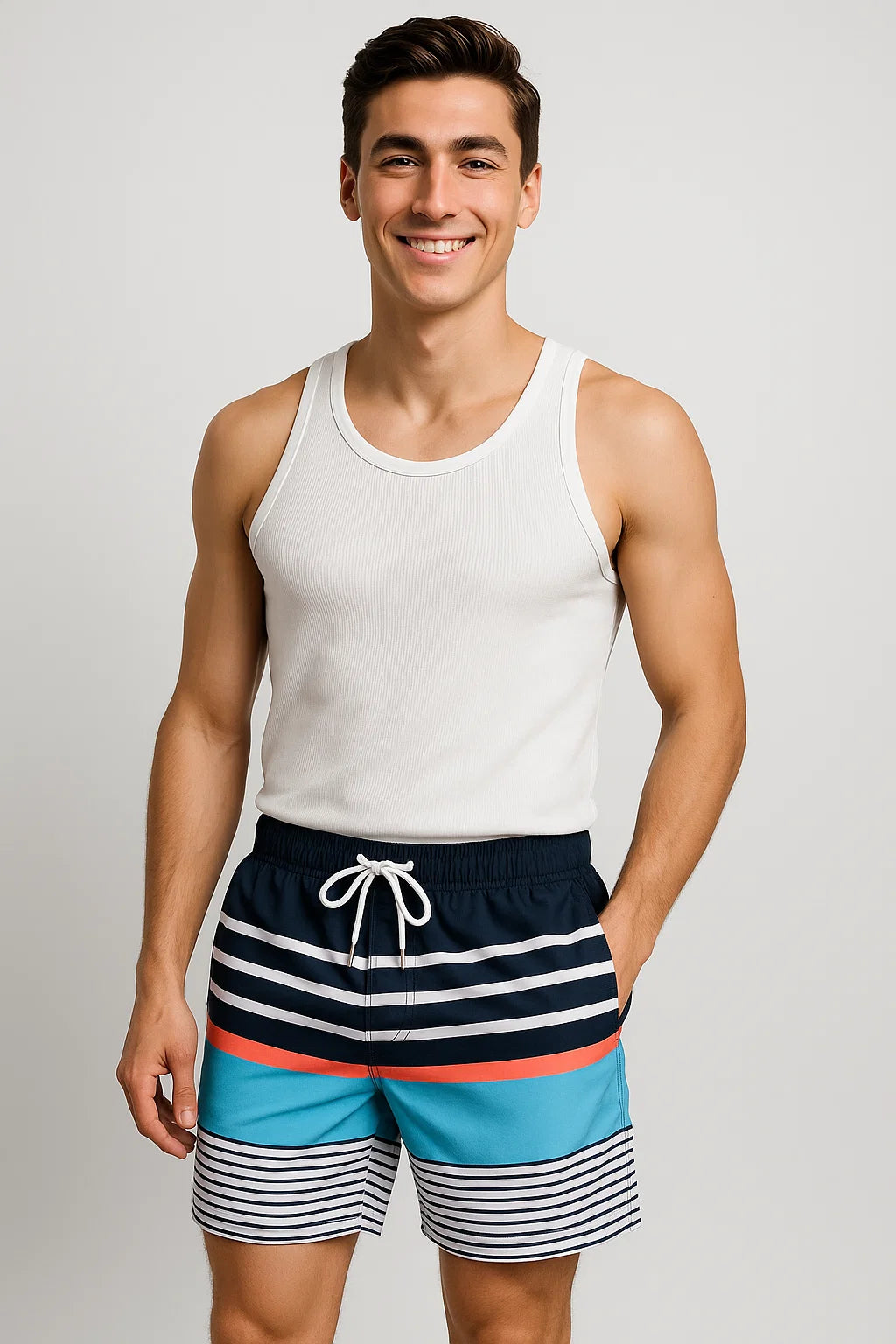 Classic Summer Men's Beach Shorts - Ocean Blue