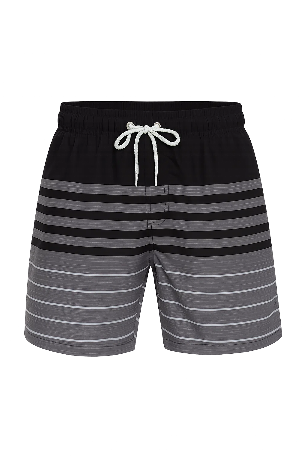 Classic Summer Men's Beach Shorts - Striped Black