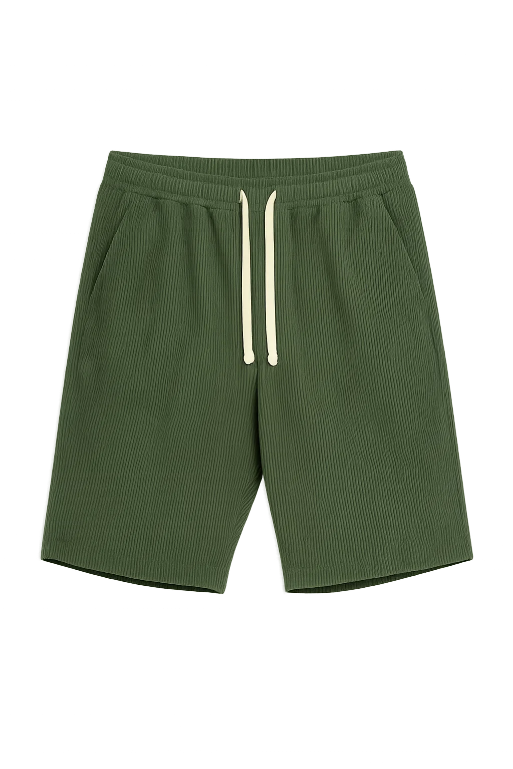 Trendy Men's Corduroy Summer Shorts - Green