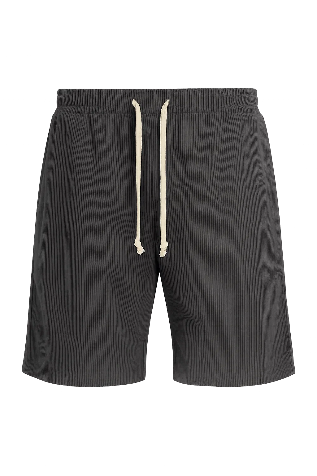 Trendy Men's Corduroy Summer Shorts - Black