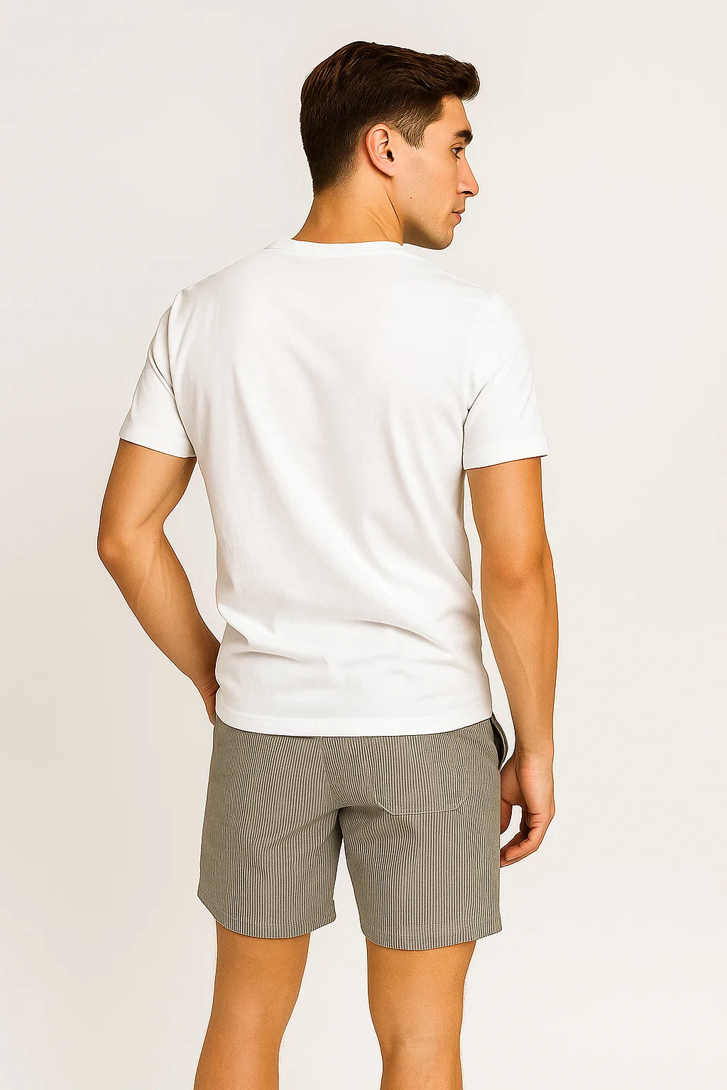 Trendy Men's Corduroy Summer Shorts - Gray