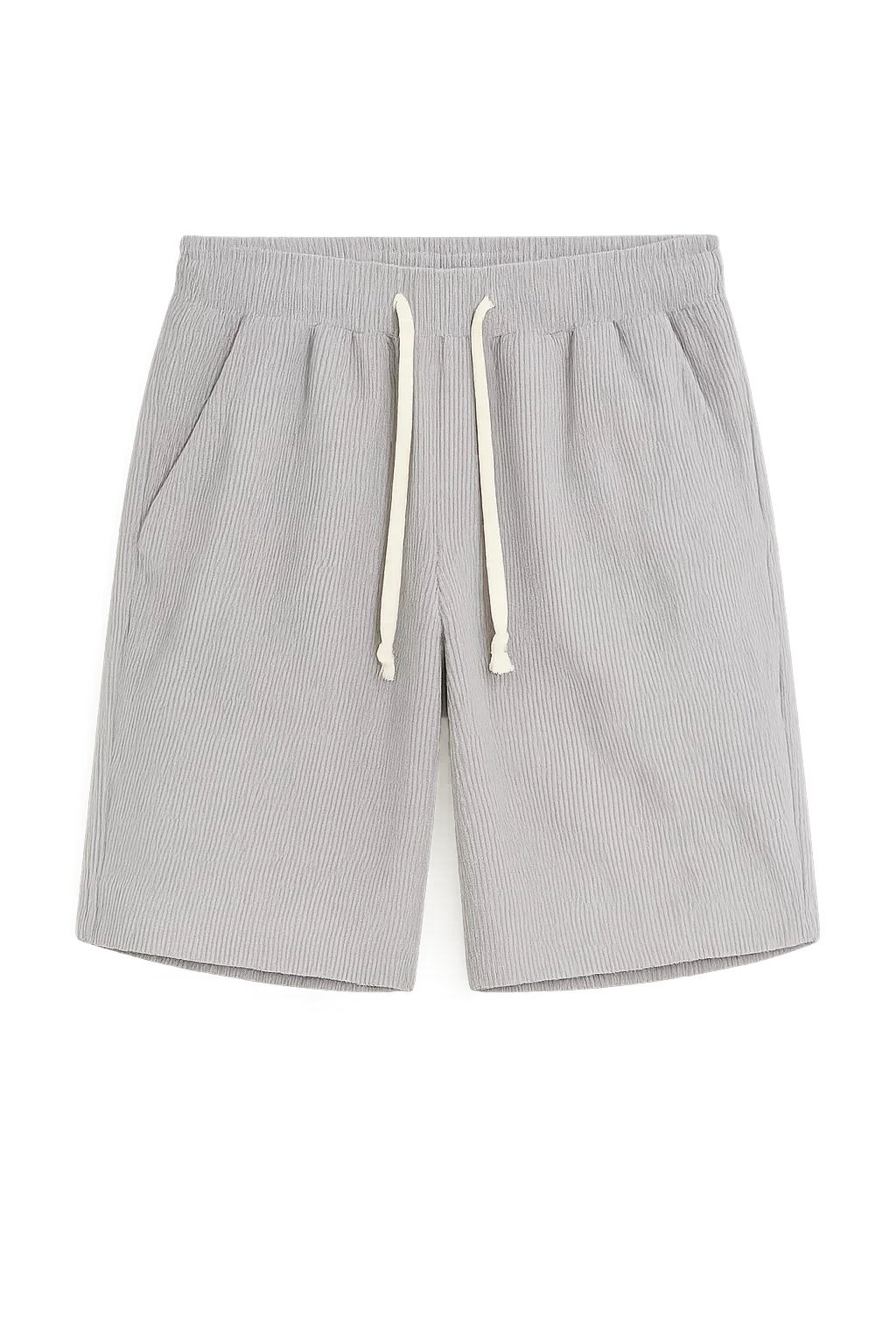Trendy Men's Corduroy Summer Shorts - Gray