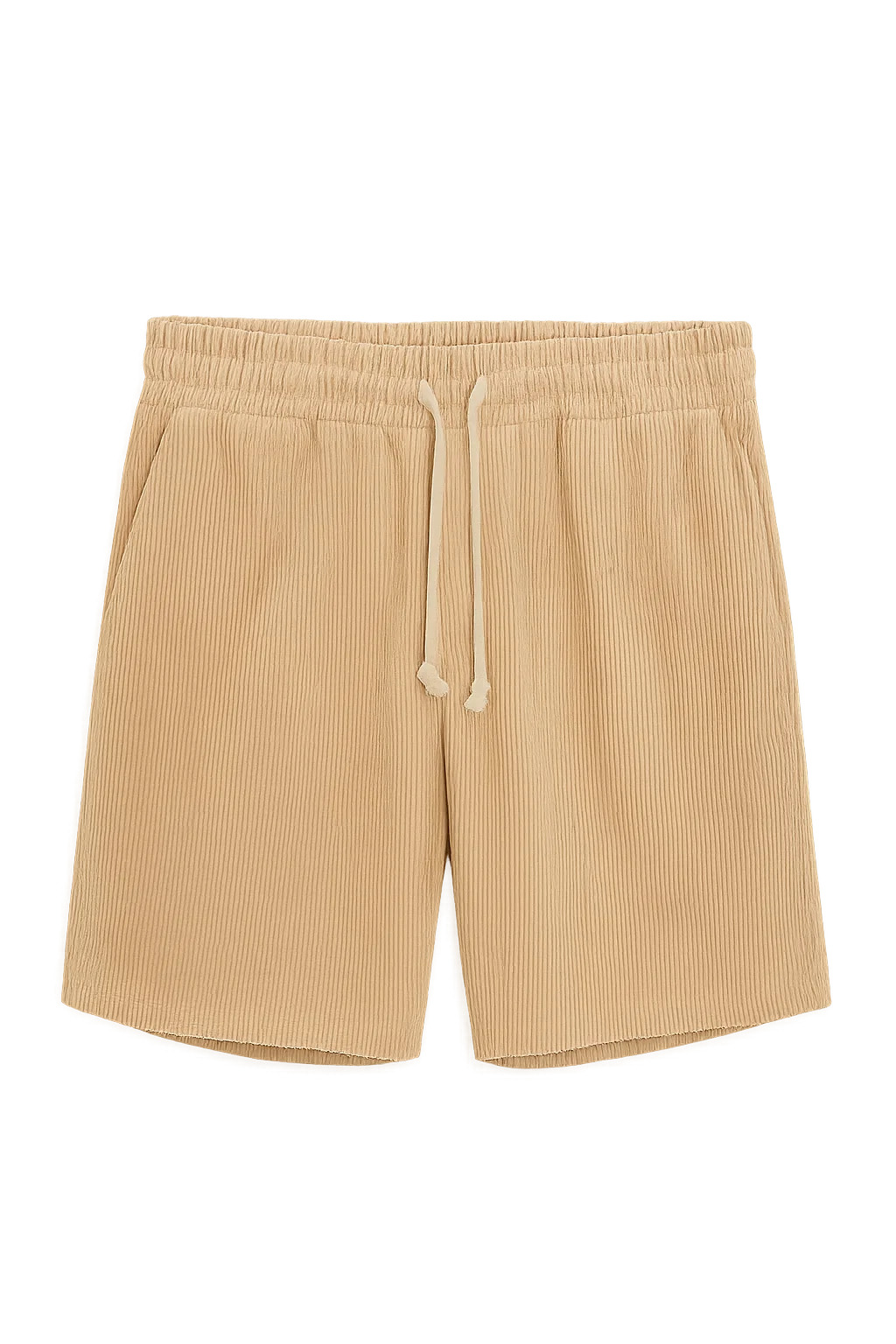 Trendy Men's Corduroy Summer Shorts - Biege