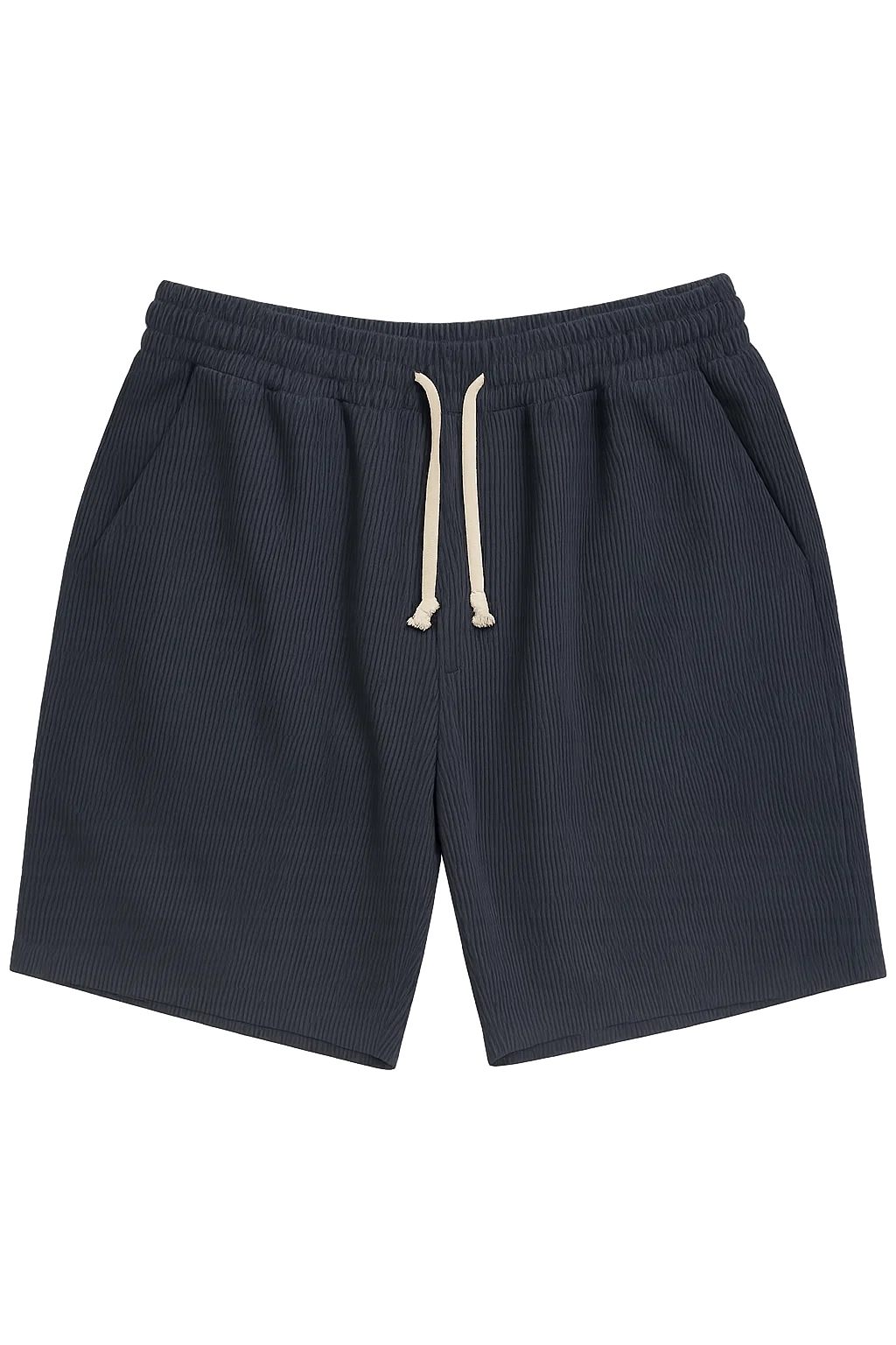 Trendy Men's Corduroy Summer Shorts - Navy