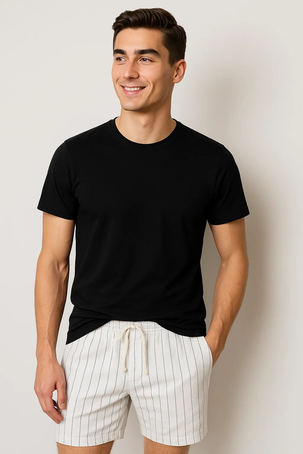 Vintage Style Men's Summer Shorts - White