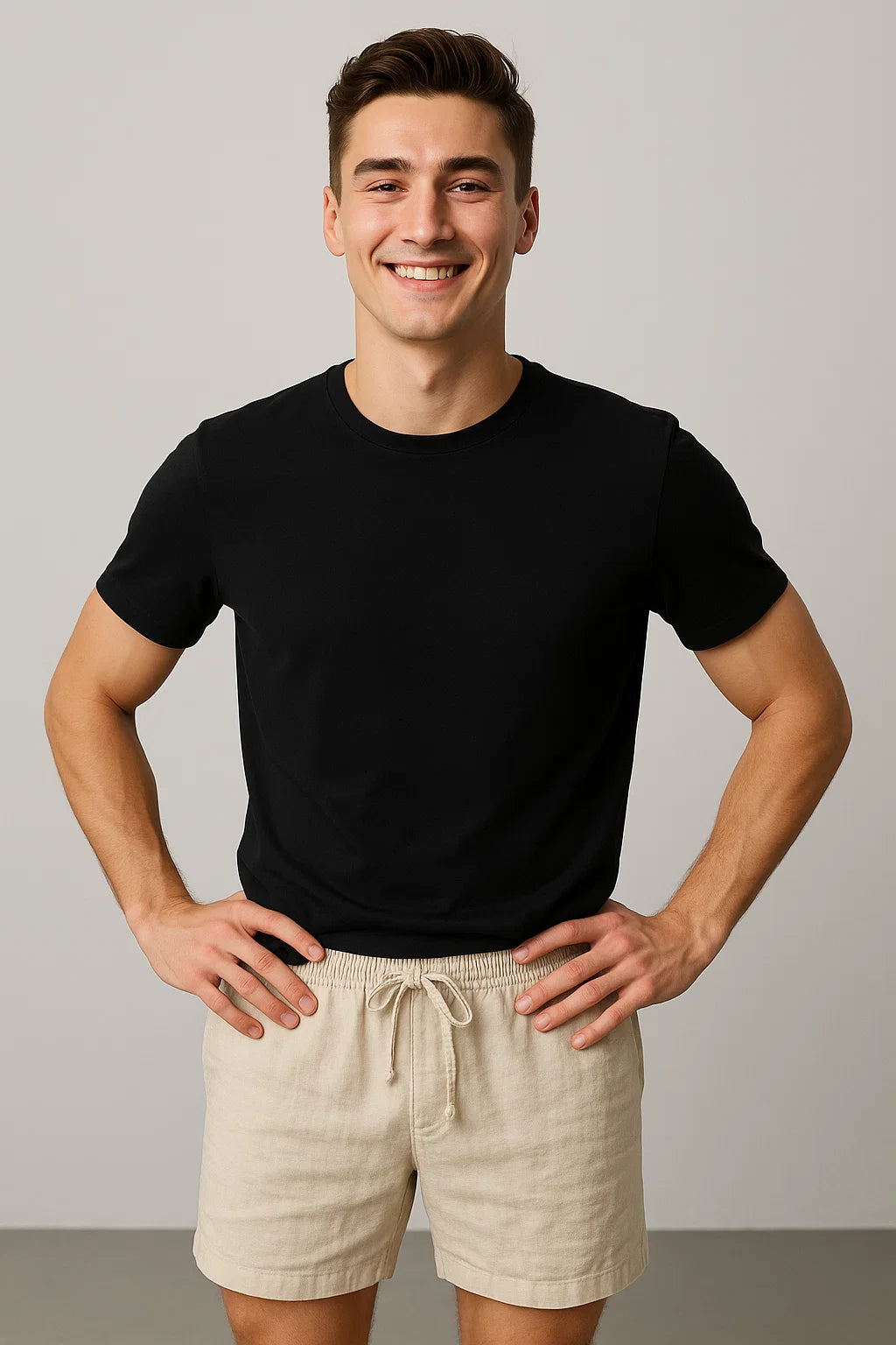 Vintage Style Men's Summer Shorts - Beige
