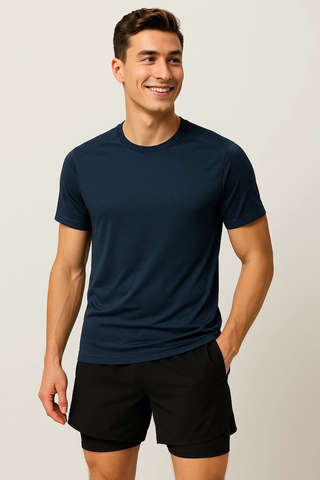 Modern Style Men's Running Shorts - Black