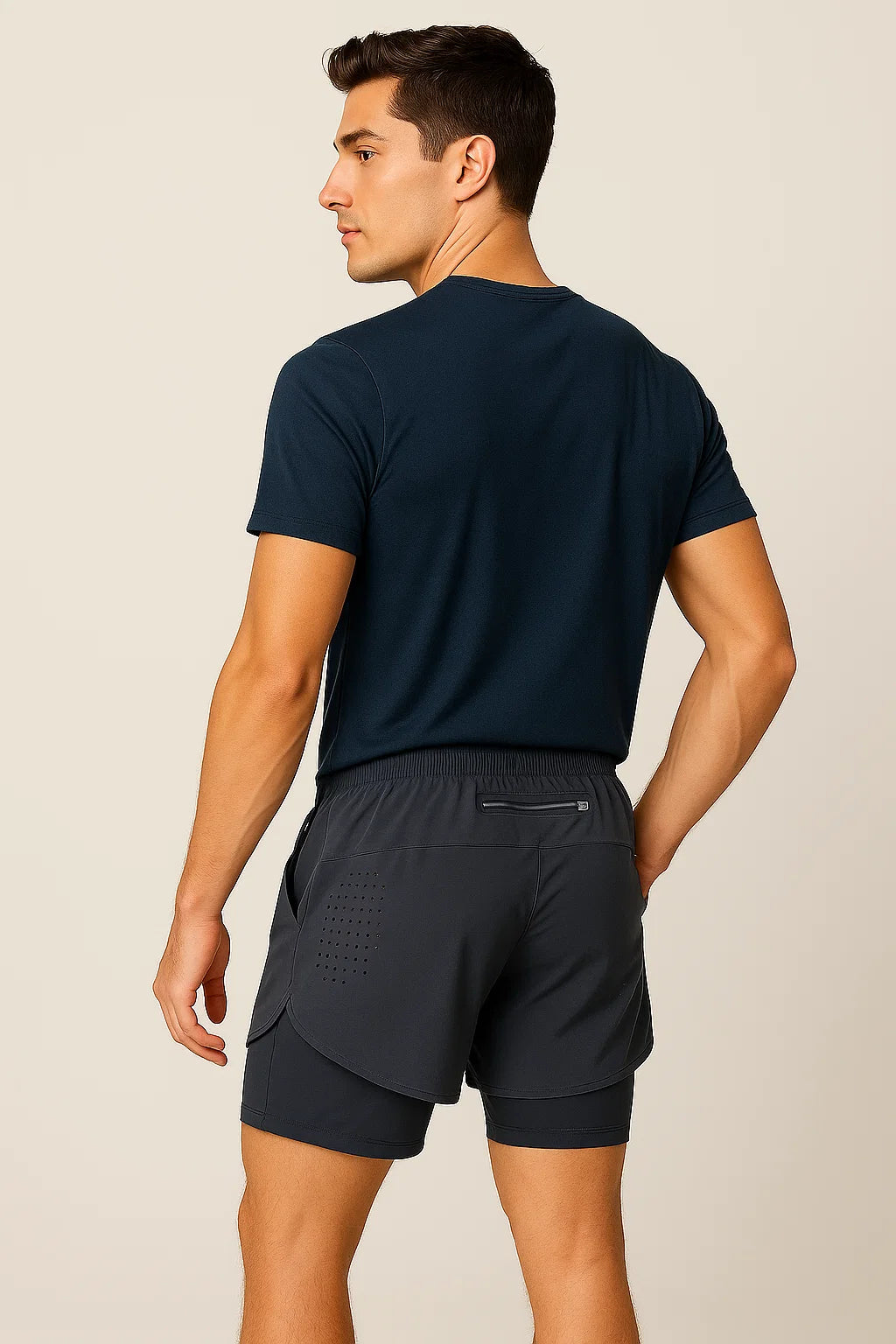 Modern Style Men's Running Shorts - Black