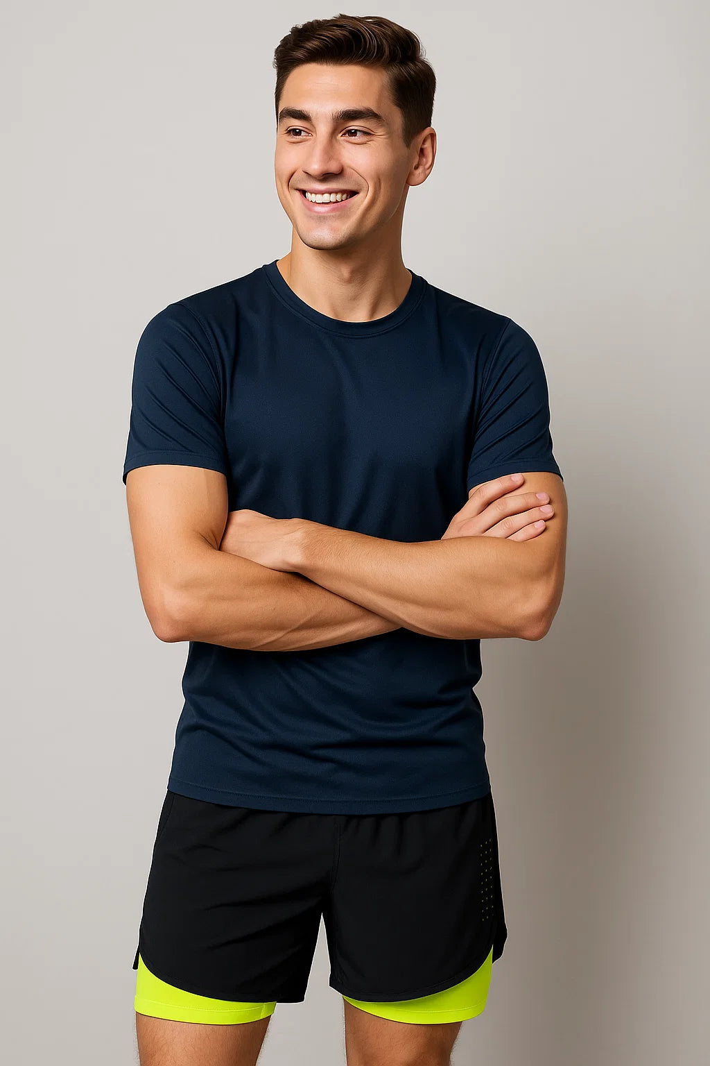 Modern Style Men's Running Shorts - Green