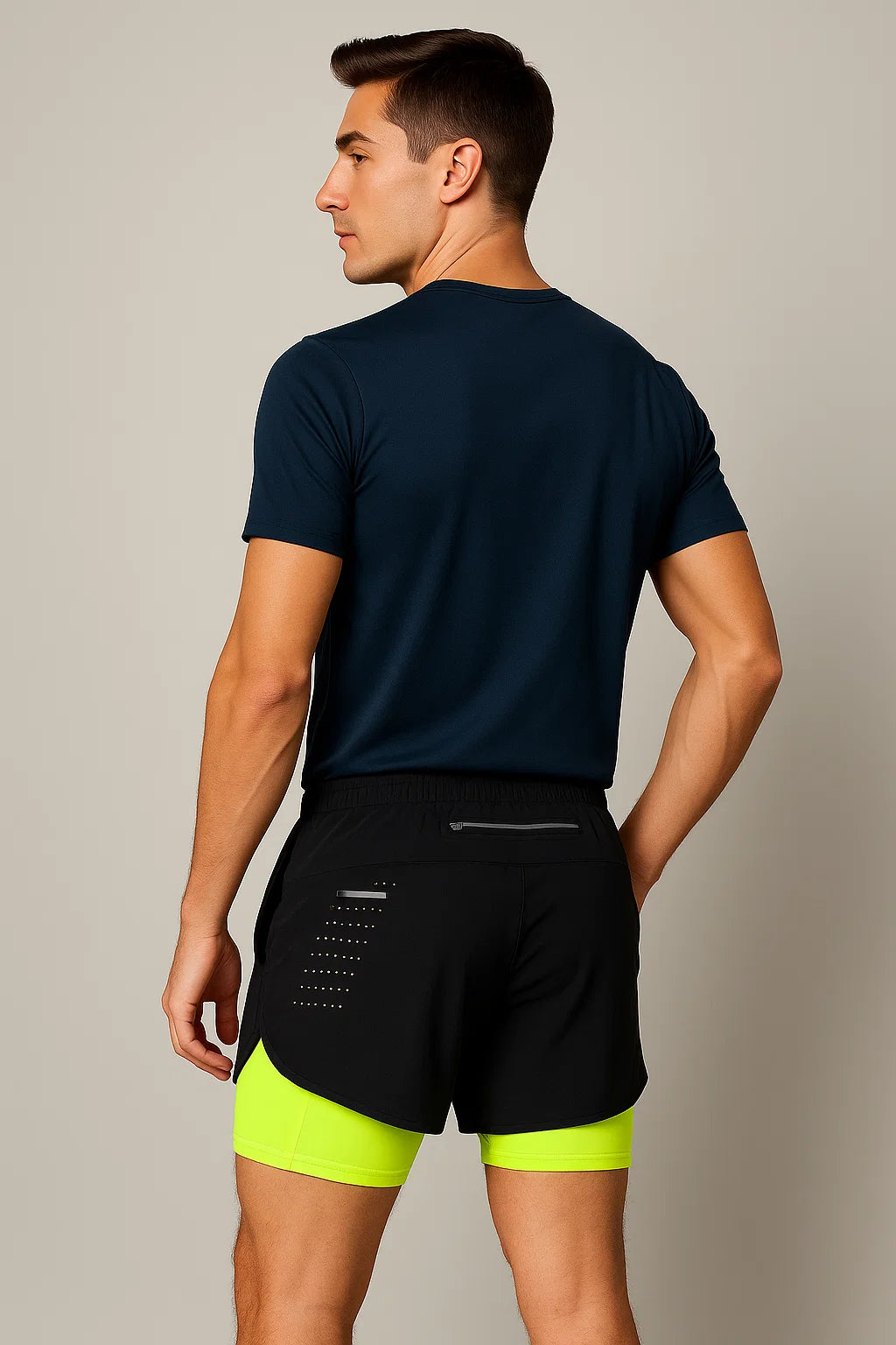 Modern Style Men's Running Shorts - Green