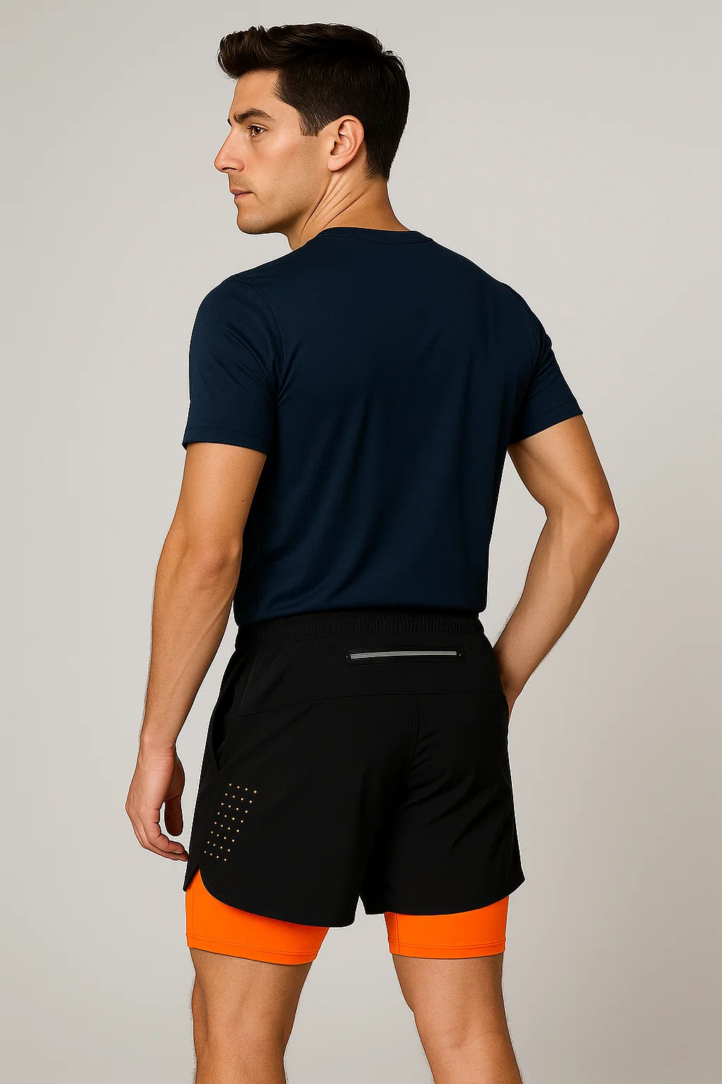 Modern Style Men's Running Shorts - Orange