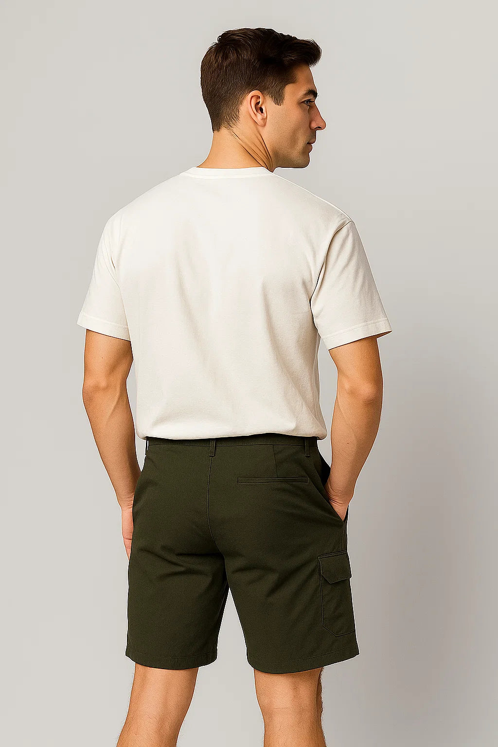 Casual Men's Multi-Pocket Cargo Shorts - Dark Gray