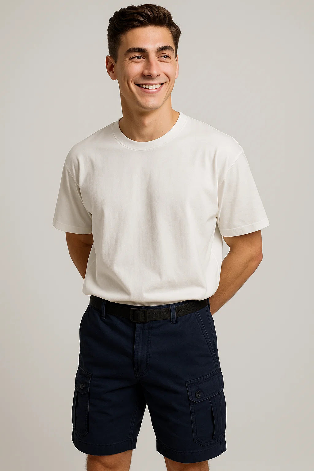 Casual Men's Multi-Pocket Cargo Shorts - Blue