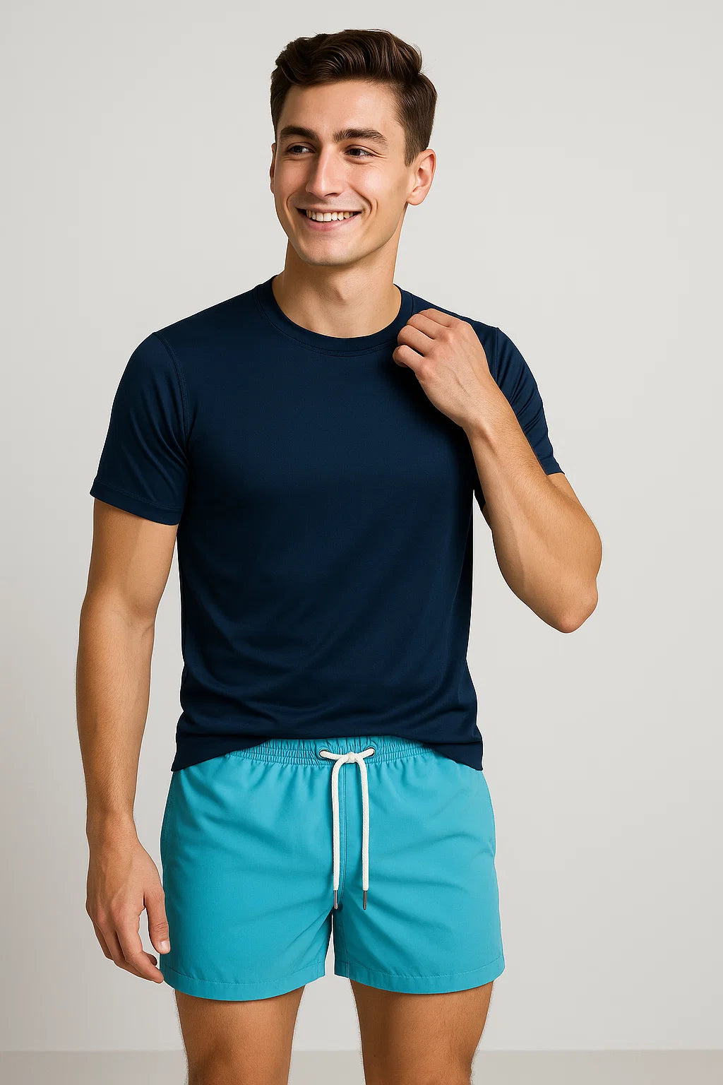 Casual Summer Men's Swim Shorts - Light Blue