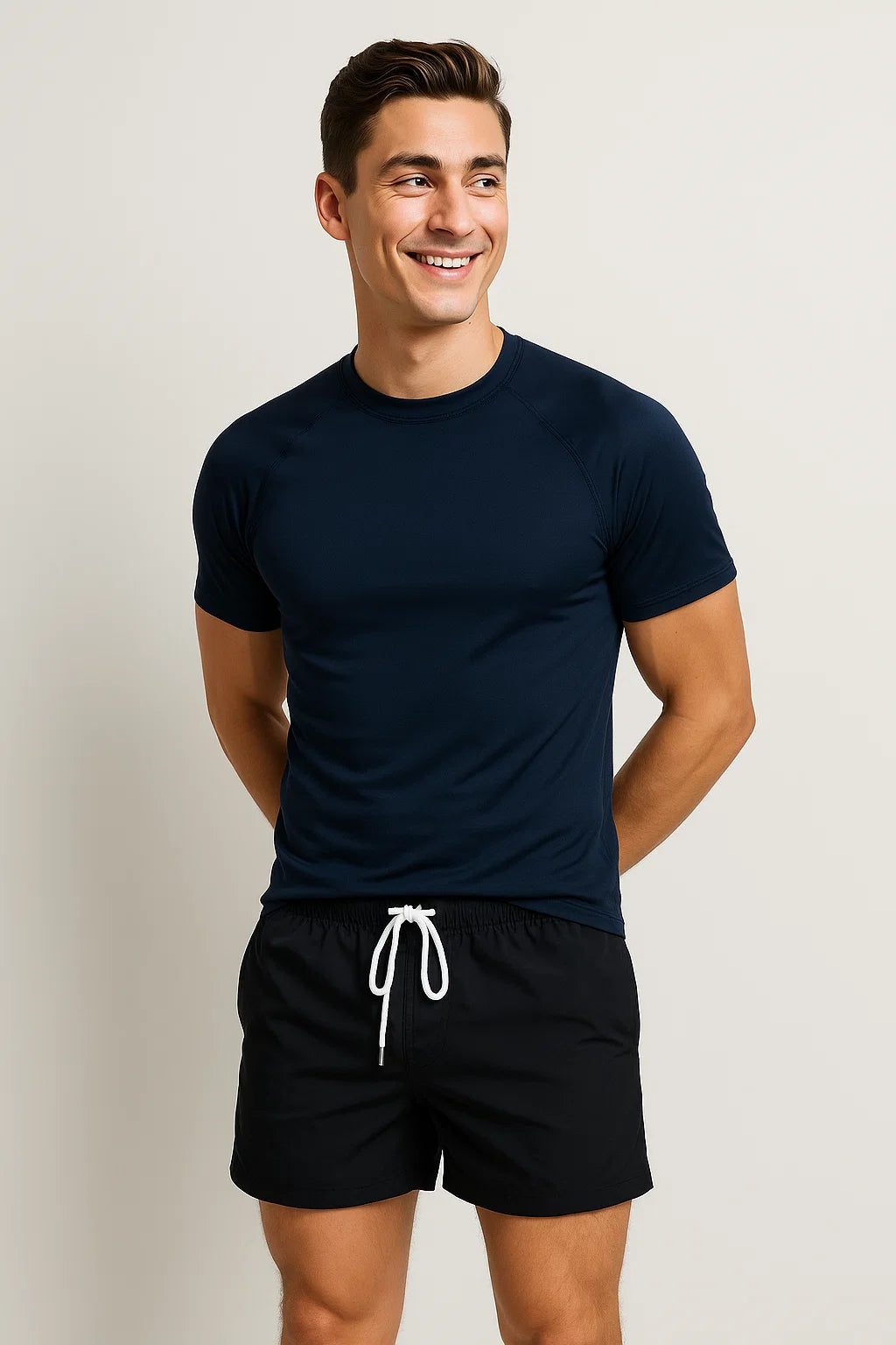 Casual Summer Men's Swim Shorts - Black