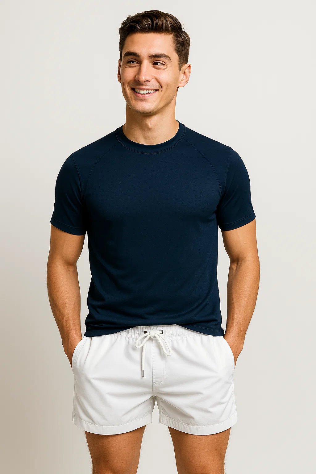 Casual Summer Men's Swim Shorts - White