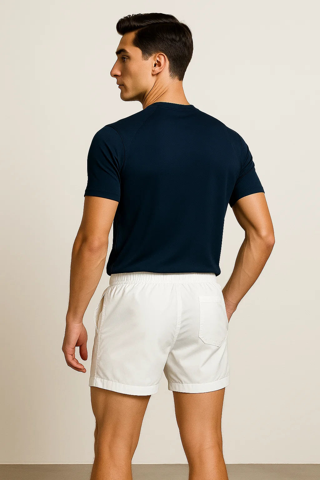 Casual Summer Men's Swim Shorts - White