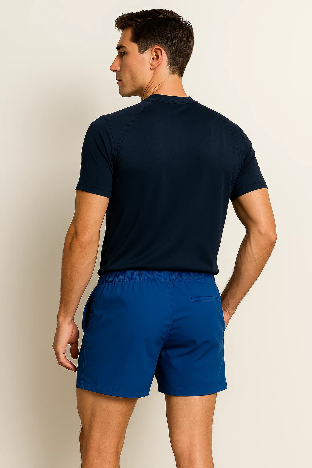Casual Summer Men's Swim Shorts - Navy Blue