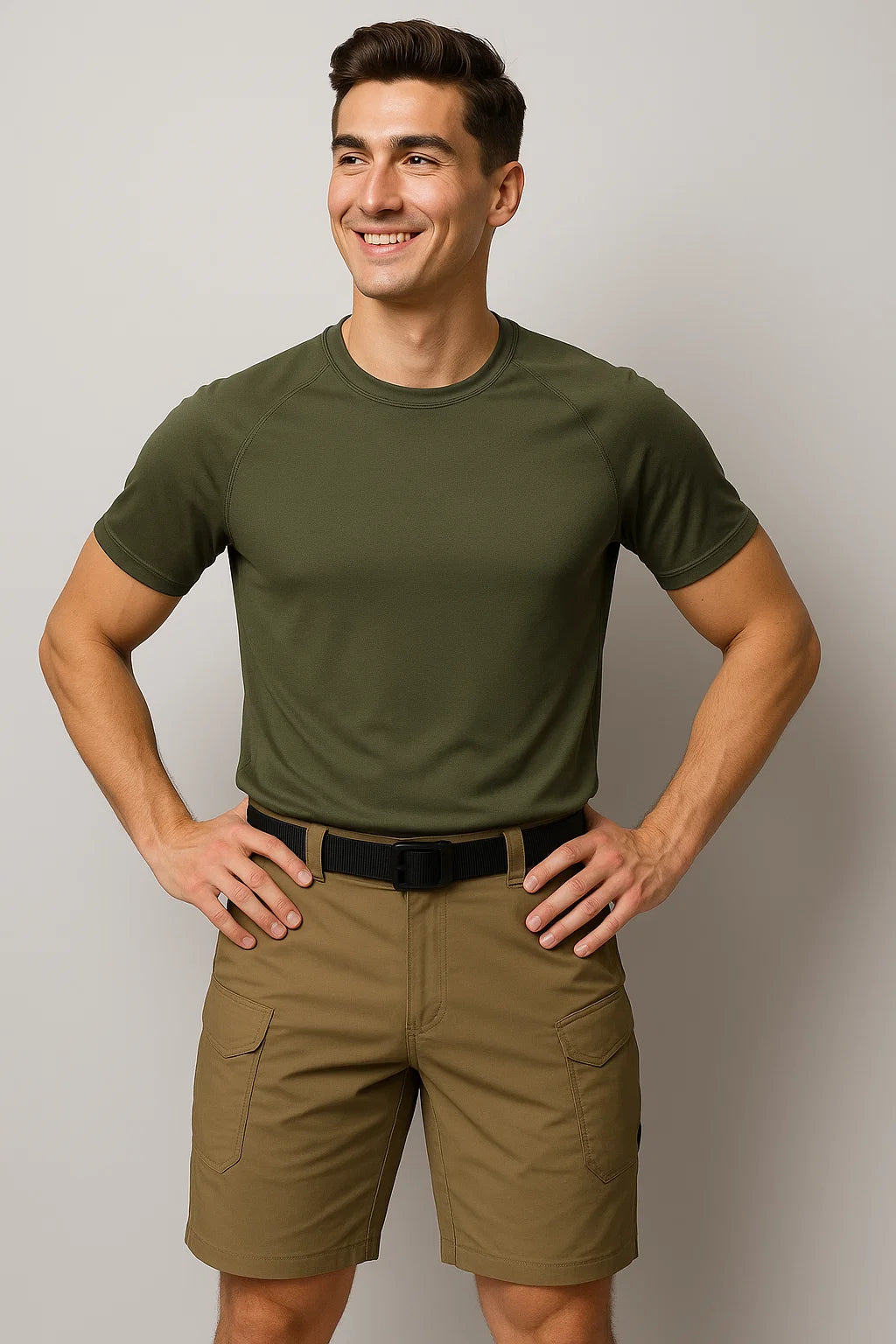 Casual Men's Multi-Pocket Cargo Shorts - Brown