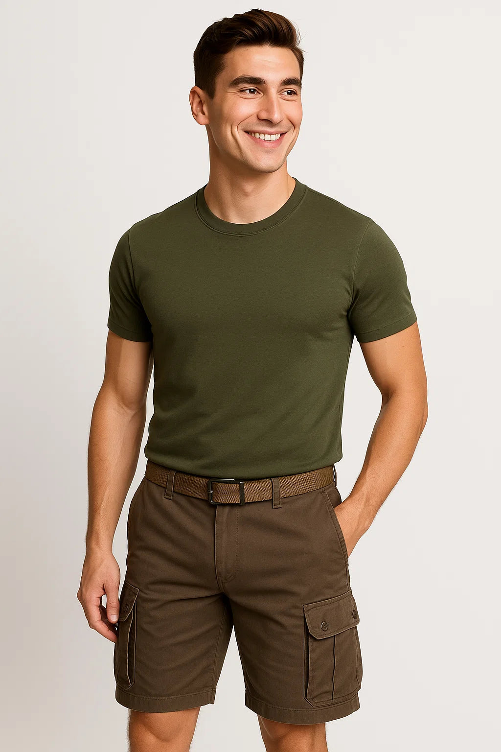 Multifunctional Men’s Military Cargo Shorts - Brown