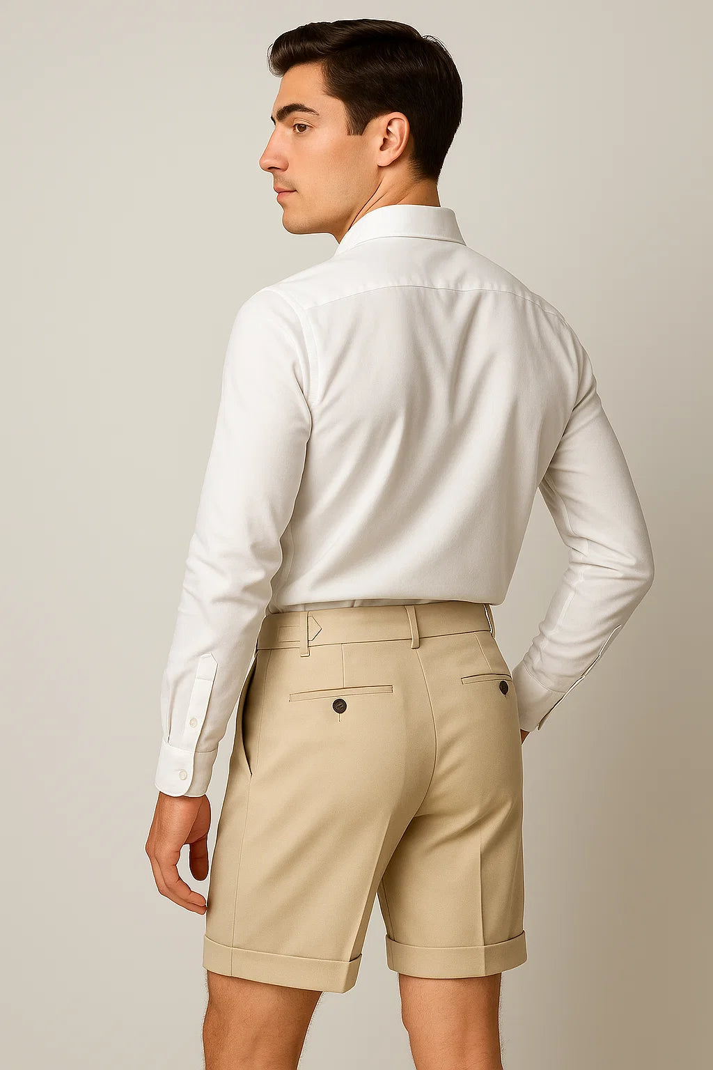 Classic Smart-casual Men's Shorts - White