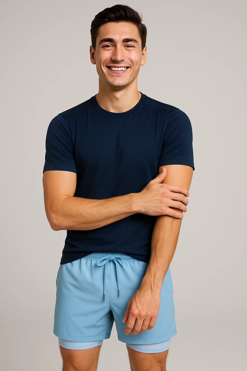 Casual Summer Men's Swim Shorts - Light Blue