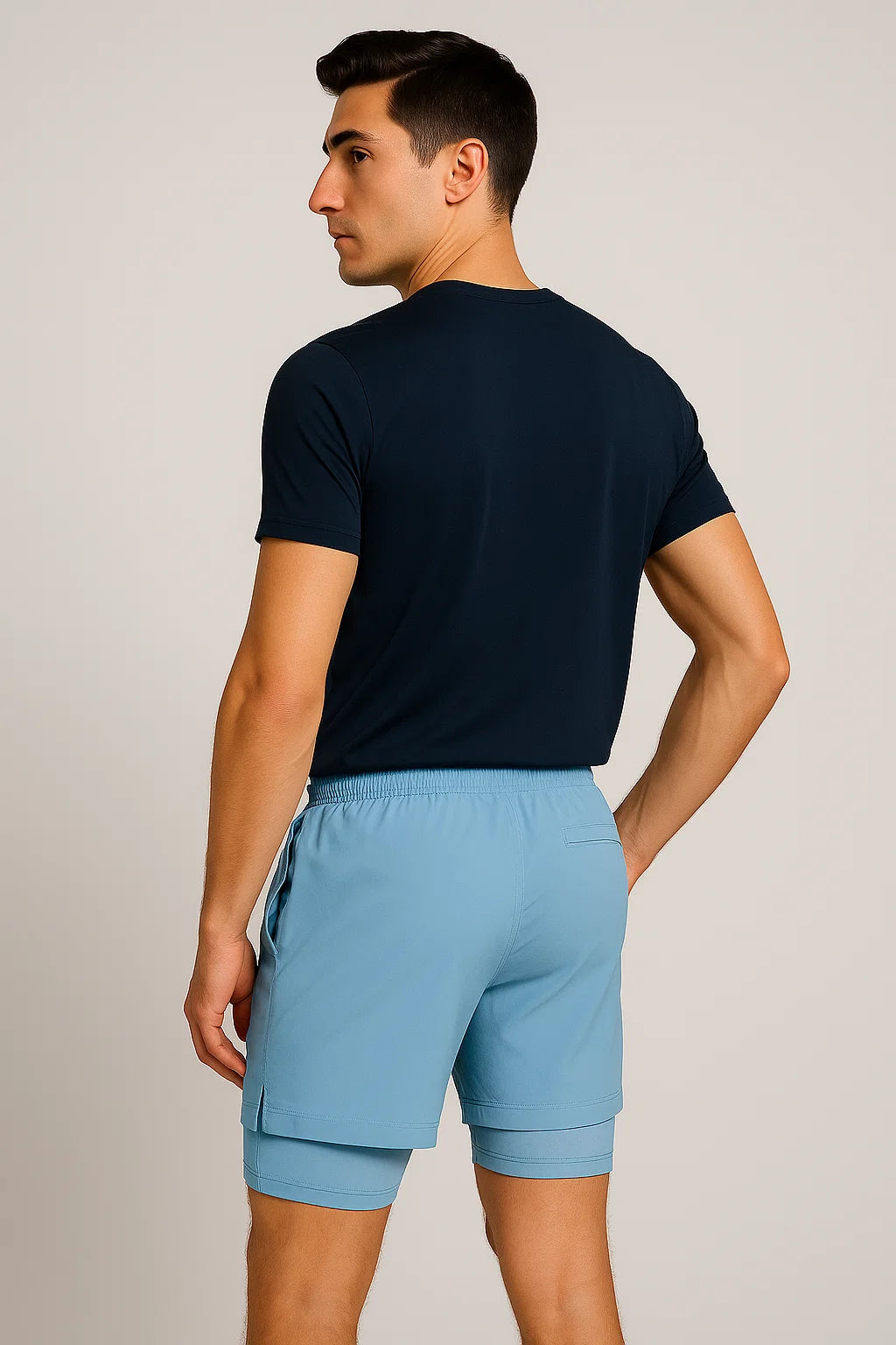Casual Summer Men's Swim Shorts - Light Blue