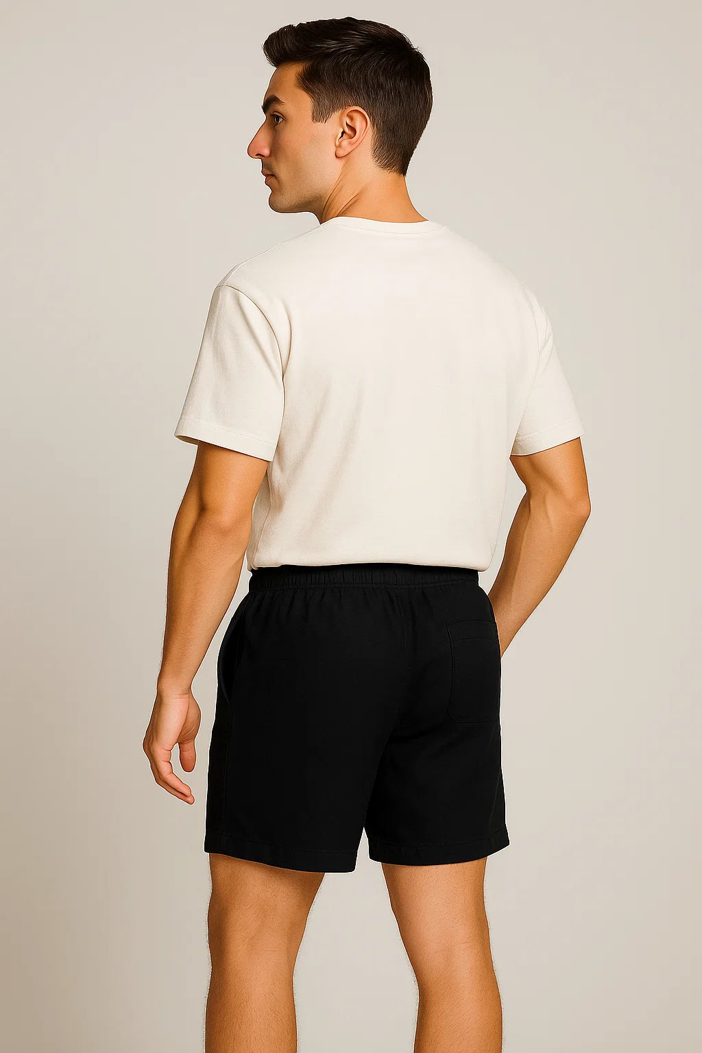Casual Men's Summer Linen Shorts - Black