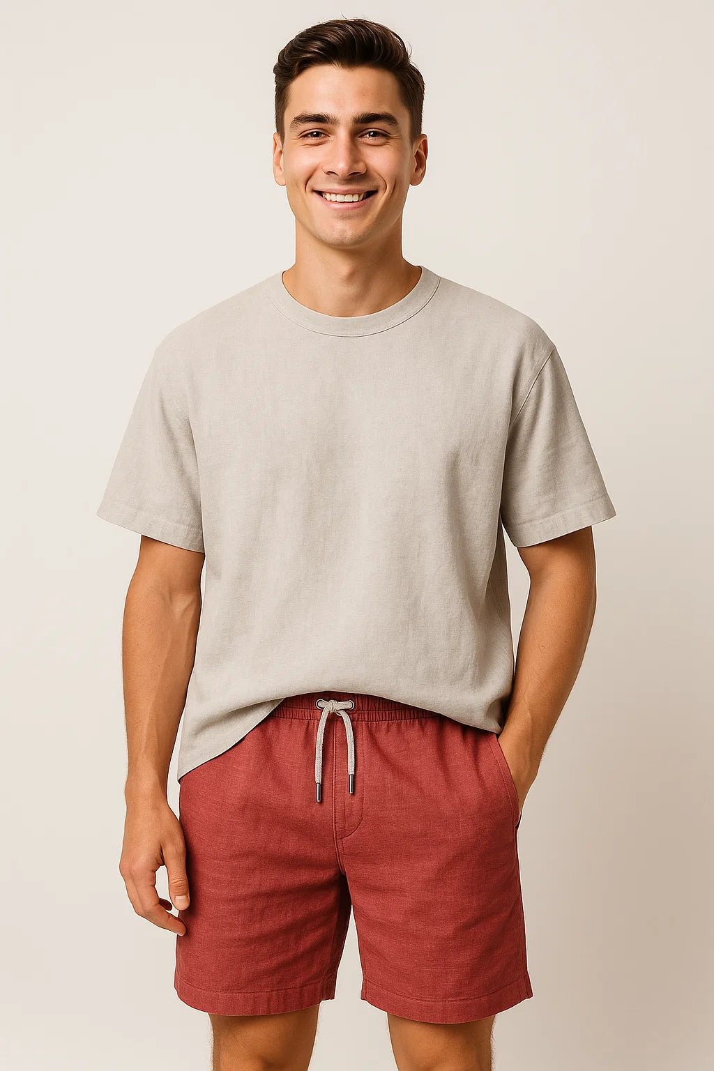 Modern Style Men's Casual Summer Shorts – Red